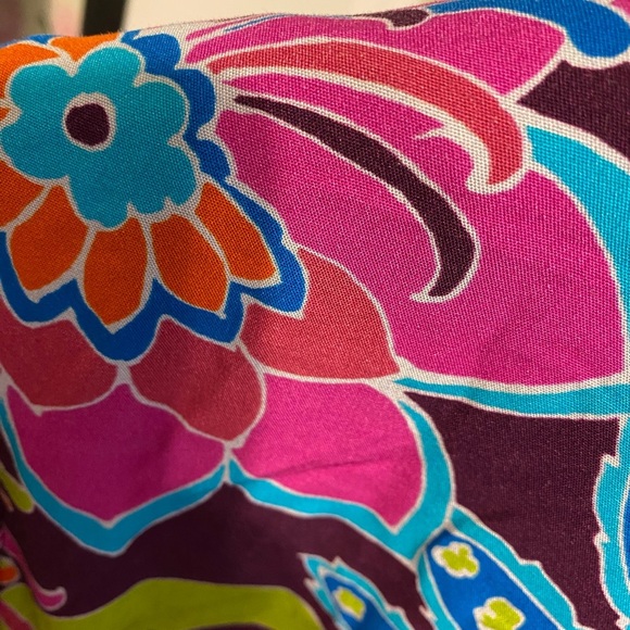 Adrianna Papell Boho Paisley Print Tiered Mini Dress Long Sleeve Size 4 - Picture 6 of 6